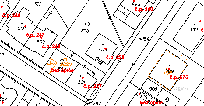 Poděbrady II 228, Poděbrady na parcele st. 499 v KÚ Poděbrady, Katastrální mapa