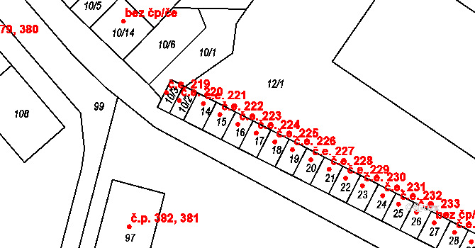 Miřetice u Klášterce nad Ohří 223, Klášterec nad Ohří na parcele st. 16 v KÚ Miřetice u Klášterce nad Ohří, Katastrální mapa