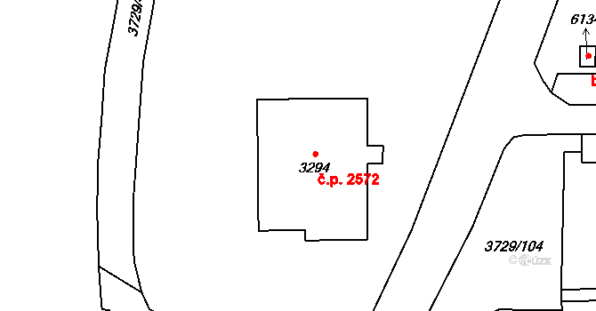 Břeclav 2572 na parcele st. 3294 v KÚ Břeclav, Katastrální mapa