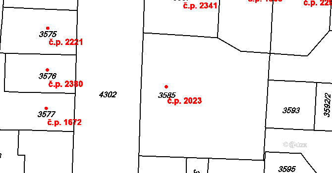 Vinohrady 2023, Praha na parcele st. 3585 v KÚ Vinohrady, Katastrální mapa