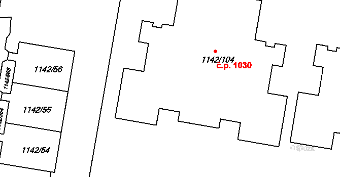 Řepy 1030, Praha na parcele st. 1142/104 v KÚ Řepy, Katastrální mapa