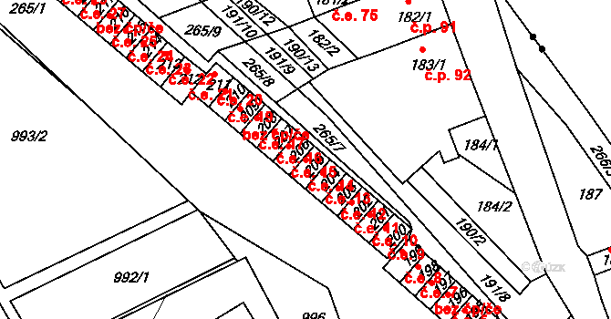 Březenec 14, Jirkov na parcele st. 205 v KÚ Březenec, Katastrální mapa