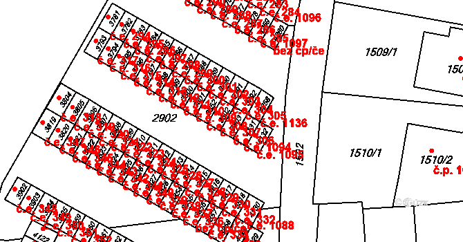 Kuřim 306 na parcele st. 3803 v KÚ Kuřim, Katastrální mapa