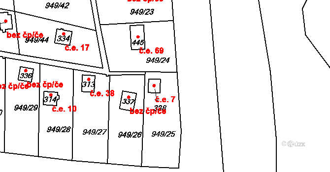 Šmolovy 7, Havlíčkův Brod na parcele st. 338 v KÚ Šmolovy u Havlíčkova Brodu, Katastrální mapa