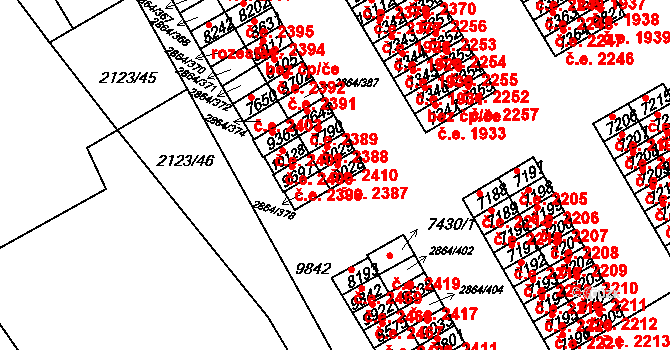Hodonín 2387 na parcele st. 9028 v KÚ Hodonín, Katastrální mapa