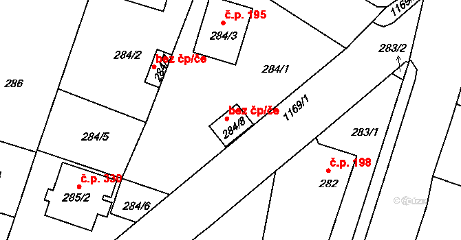 Oldřišov 38089521 na parcele st. 284/8 v KÚ Oldřišov, Katastrální mapa