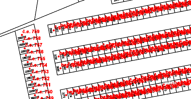 Lutyně 279, Orlová na parcele st. 3030 v KÚ Horní Lutyně, Katastrální mapa