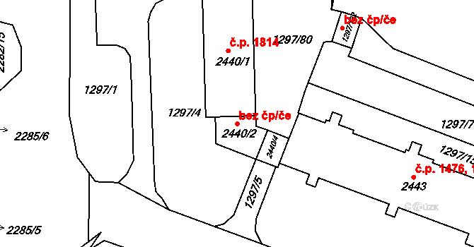 Teplice 39157521 na parcele st. 2440/2 v KÚ Teplice-Trnovany, Katastrální mapa