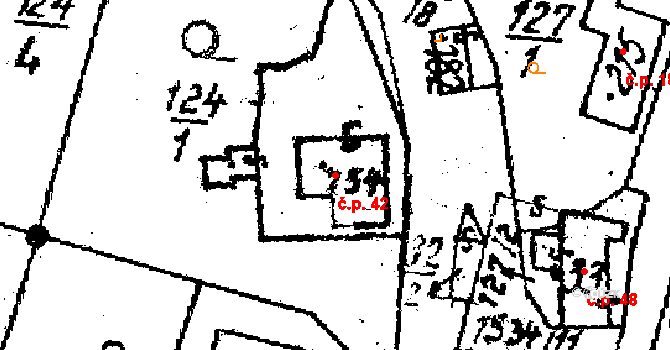 Lukov 42 na parcele st. 754 v KÚ Lukov u Zlína, Katastrální mapa