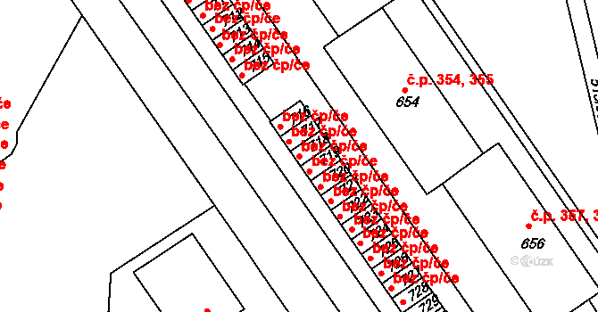 Adamov 39817521 na parcele st. 718 v KÚ Adamov, Katastrální mapa