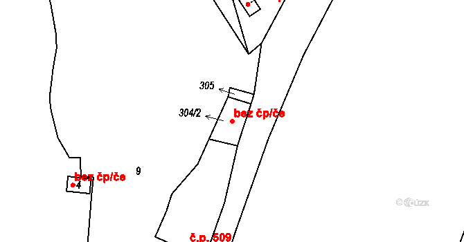 Bechyně 40918521 na parcele st. 304/2 v KÚ Bechyně, Katastrální mapa