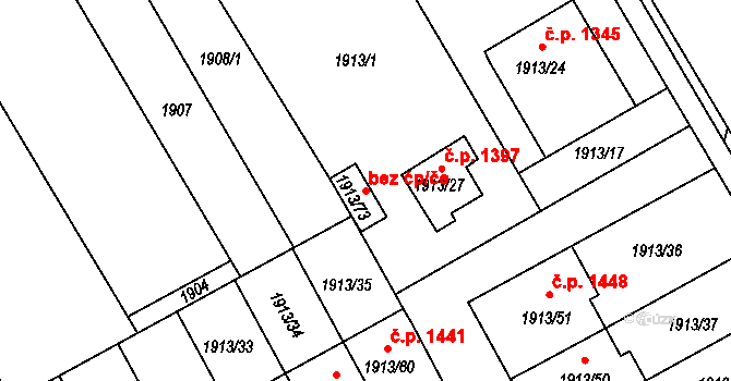 Holešov 41060521 na parcele st. 1913/73 v KÚ Holešov, Katastrální mapa