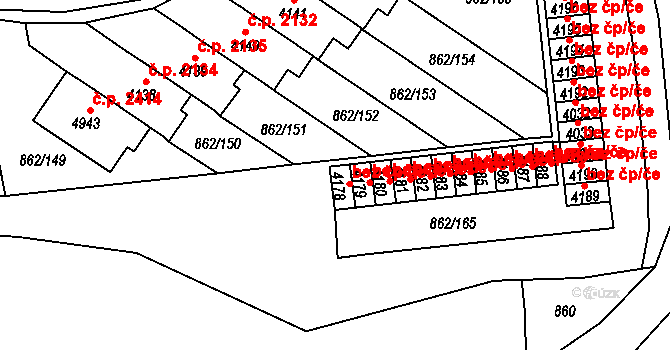 Blansko 41216521 na parcele st. 4178 v KÚ Blansko, Katastrální mapa
