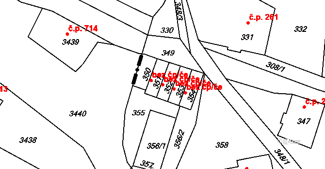 Jablonec nad Nisou 41303521 na parcele st. 352 v KÚ Proseč nad Nisou, Katastrální mapa