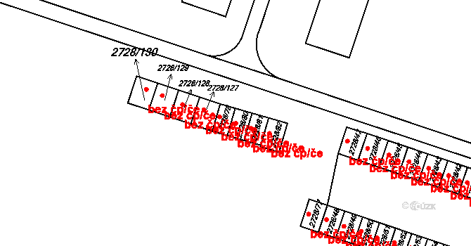 Holešov 42492521 na parcele st. 2728/80 v KÚ Holešov, Katastrální mapa
