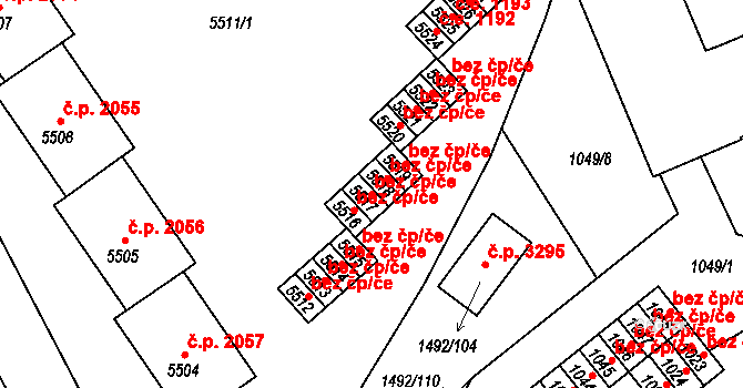 Kladno 43267521 na parcele st. 5517 v KÚ Kročehlavy, Katastrální mapa