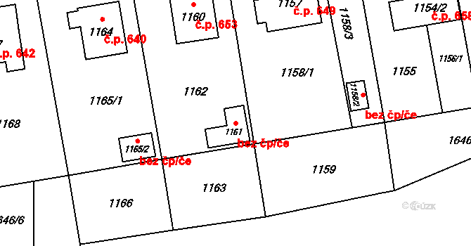 Fulnek 44853521 na parcele st. 1161 v KÚ Fulnek, Katastrální mapa