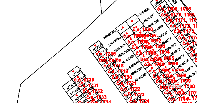 Bílina 45032521 na parcele st. 1671/4 v KÚ Bílina, Katastrální mapa