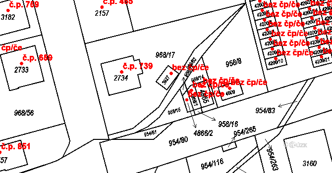 Klatovy 45180521 na parcele st. 3927 v KÚ Klatovy, Katastrální mapa
