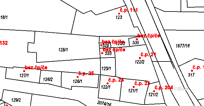 Merklín 46227521 na parcele st. 533 v KÚ Merklín u Přeštic, Katastrální mapa