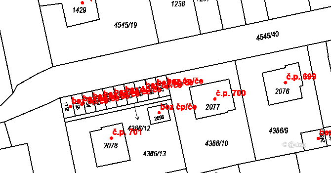 Polička 46418521 na parcele st. 1747 v KÚ Polička, Katastrální mapa