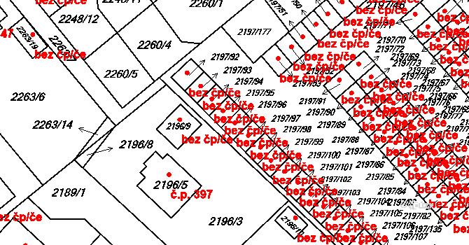 Frýdek-Místek 46453521 na parcele st. 2197/96 v KÚ Místek, Katastrální mapa