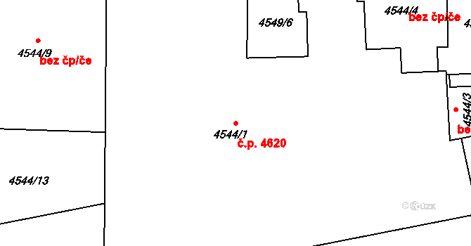 Prostějov 4620 na parcele st. 4544/1 v KÚ Prostějov, Katastrální mapa