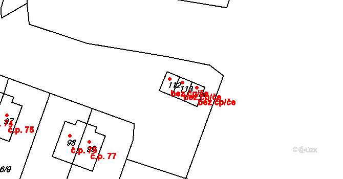 Březová 47688521 na parcele st. 112 v KÚ Rudolec u Březové, Katastrální mapa