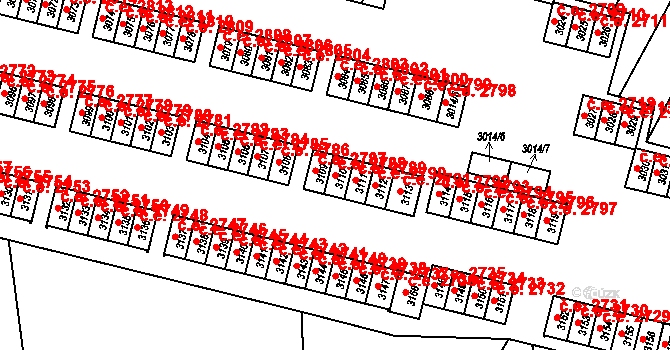 Podlesí 2788, Havířov na parcele st. 3110 v KÚ Bludovice, Katastrální mapa