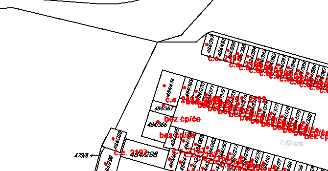 Podlesí 2166,2191,2192,2193, Havířov na parcele st. 484/474 v KÚ Bludovice, Katastrální mapa