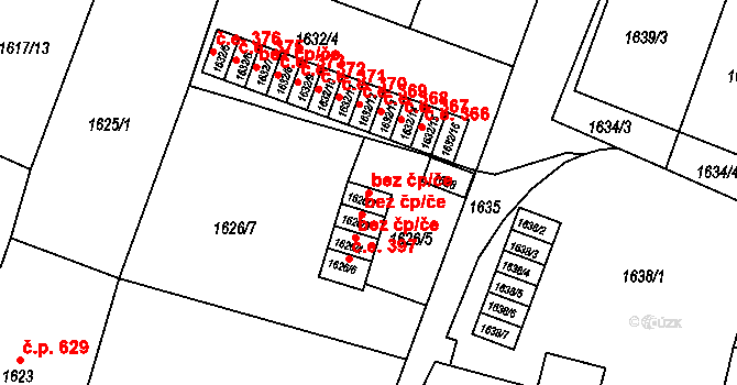 Bučovice 50071521 na parcele st. 1626/2 v KÚ Bučovice, Katastrální mapa