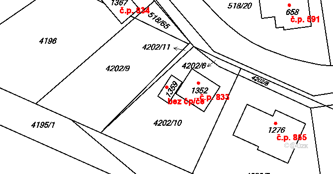 Jevíčko 79467521 na parcele st. 1359 v KÚ Jevíčko-předměstí, Katastrální mapa