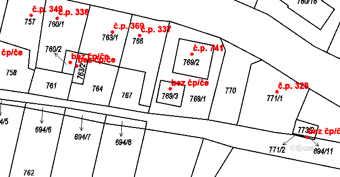 Proboštov 80988521 na parcele st. 769/3 v KÚ Proboštov u Teplic, Katastrální mapa