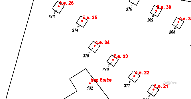 Heřmanice v Podještědí 24, Jablonné v Podještědí na parcele st. 375 v KÚ Heřmanice v Podještědí, Katastrální mapa