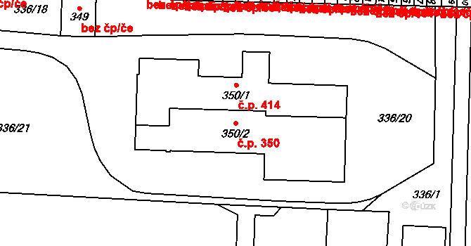 Bohušovice nad Ohří 350 na parcele st. 350/2 v KÚ Bohušovice nad Ohří, Katastrální mapa