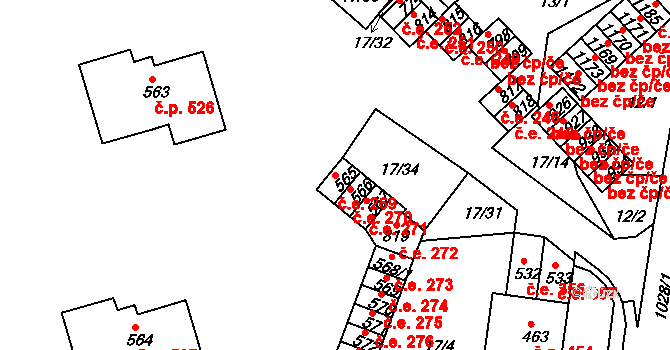 Bohosudov 269, Krupka na parcele st. 565 v KÚ Bohosudov, Katastrální mapa