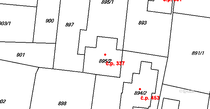 Děčín XXXII-Boletice nad Labem 337, Děčín na parcele st. 895/2 v KÚ Boletice nad Labem, Katastrální mapa