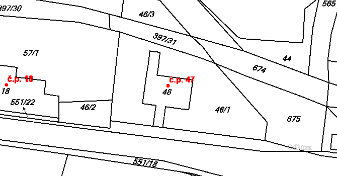 Zboží 47, Dvůr Králové nad Labem na parcele st. 48 v KÚ Zboží u Dvora Králové, Katastrální mapa