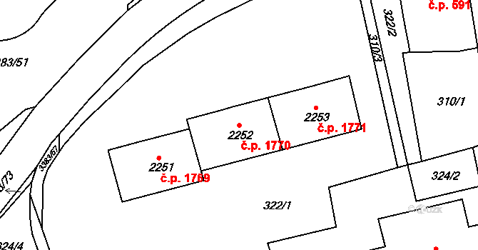 Česká Třebová 1770 na parcele st. 2252 v KÚ Česká Třebová, Katastrální mapa