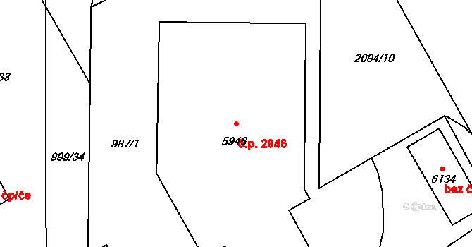 Šumperk 2946 na parcele st. 5946 v KÚ Šumperk, Katastrální mapa