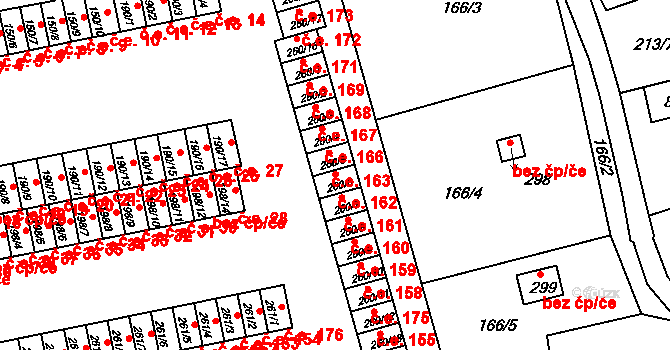 Loučná 162, Lom na parcele st. 260/6 v KÚ Loučná u Lomu, Katastrální mapa