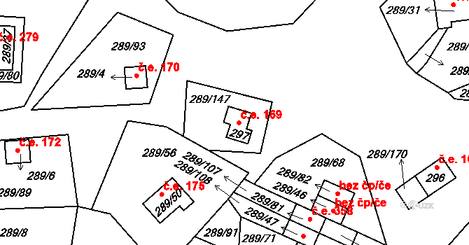 Milná 169, Frymburk na parcele st. 297 v KÚ Frymburk, Katastrální mapa