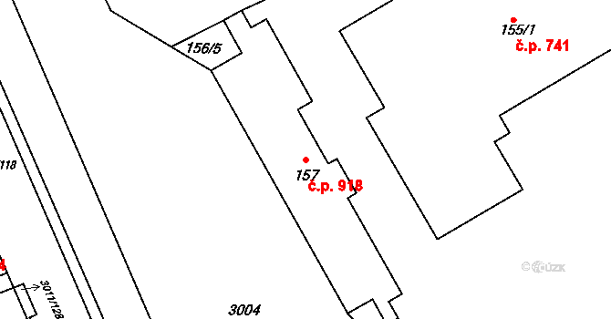 Kopřivnice 918 na parcele st. 157 v KÚ Kopřivnice, Katastrální mapa