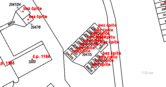 Litvínov 38005522 na parcele st. 2047/20 v KÚ Horní Litvínov, Katastrální mapa