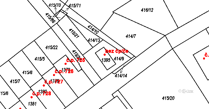 Rožmitál pod Třemšínem 38659522 na parcele st. 1395 v KÚ Rožmitál pod Třemšínem, Katastrální mapa