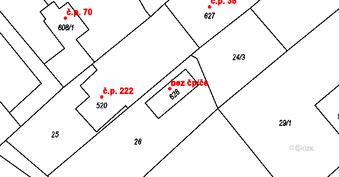 Bukovec 40174522 na parcele st. 628 v KÚ Bukovec u Jablunkova, Katastrální mapa