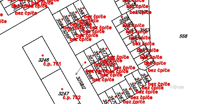 Třinec 40203522 na parcele st. 3576 v KÚ Lyžbice, Katastrální mapa