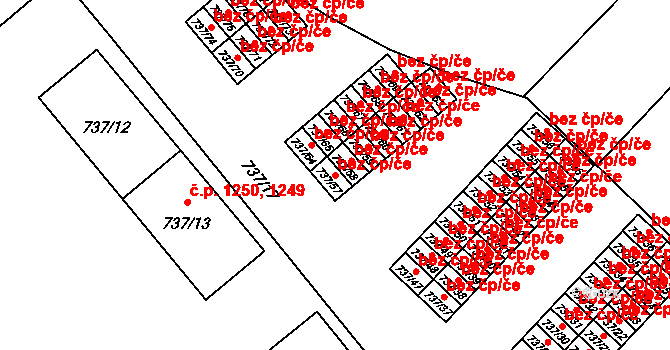 Hlučín 43762522 na parcele st. 737/57 v KÚ Hlučín, Katastrální mapa