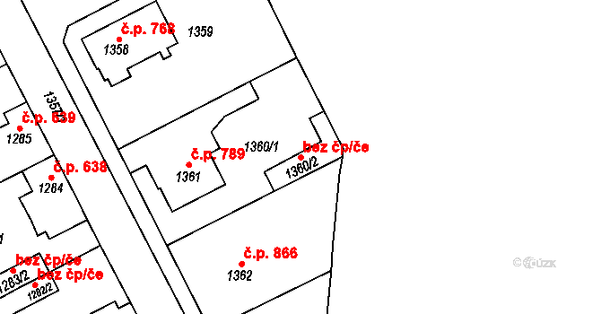 Týniště nad Orlicí 44294522 na parcele st. 1360/2 v KÚ Týniště nad Orlicí, Katastrální mapa