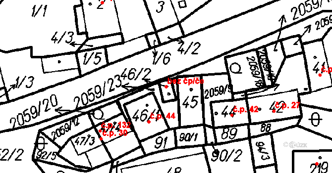 Bolešiny 45162522 na parcele st. 46/2 v KÚ Bolešiny, Katastrální mapa